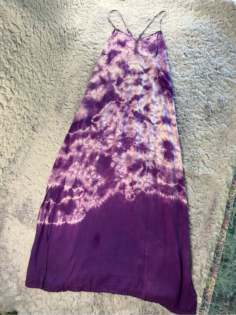 Purple Tie-Dye Slip Maxi Dress - Picture 1 of 8